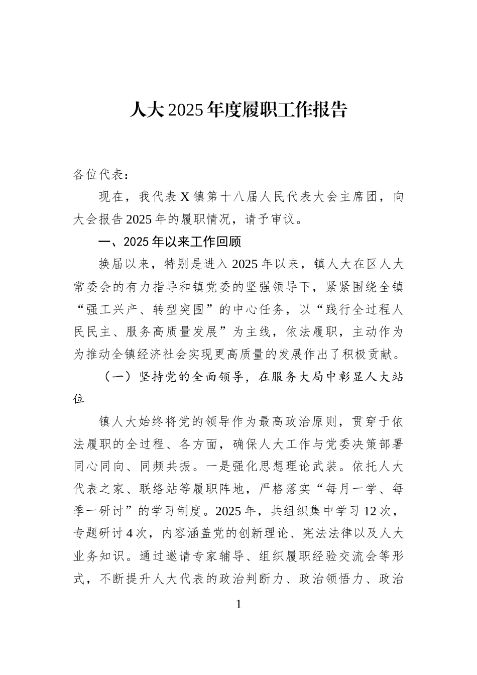 人大2025年度履职工作报告_第1页
