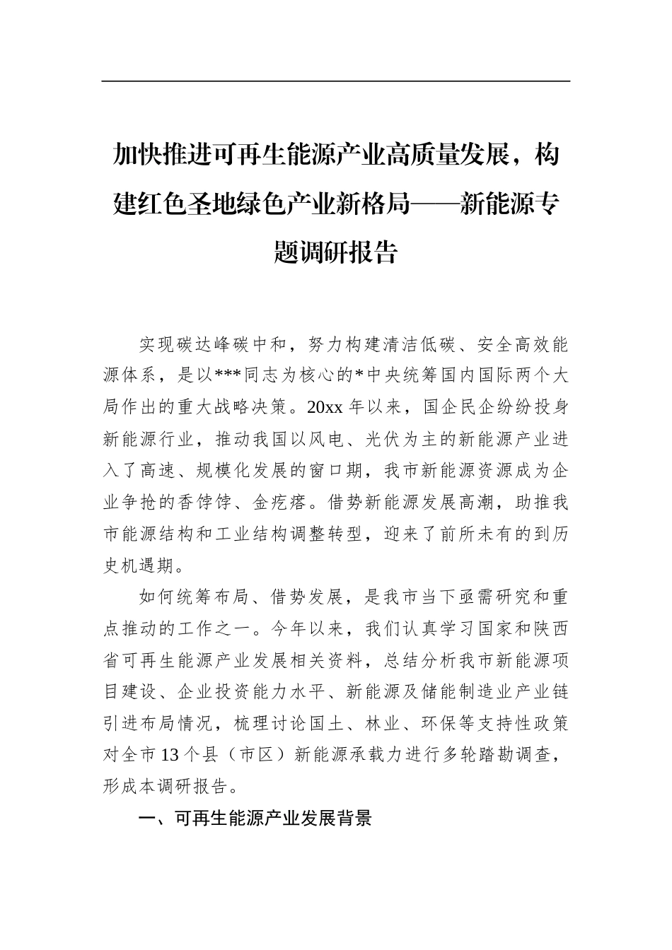 新能源专题调研报告_第1页