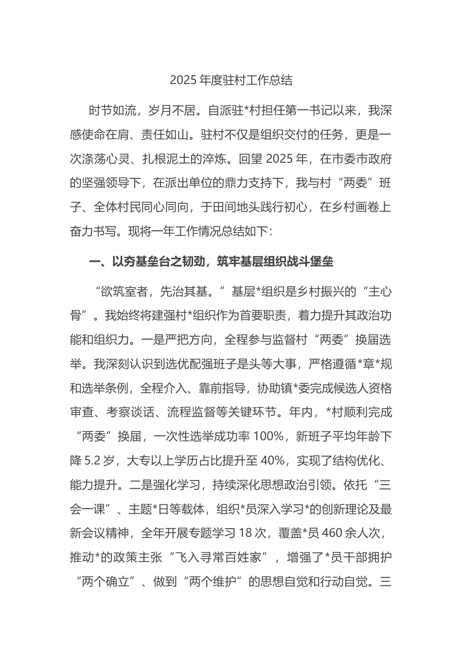 2025年度驻村工作总结_第1页