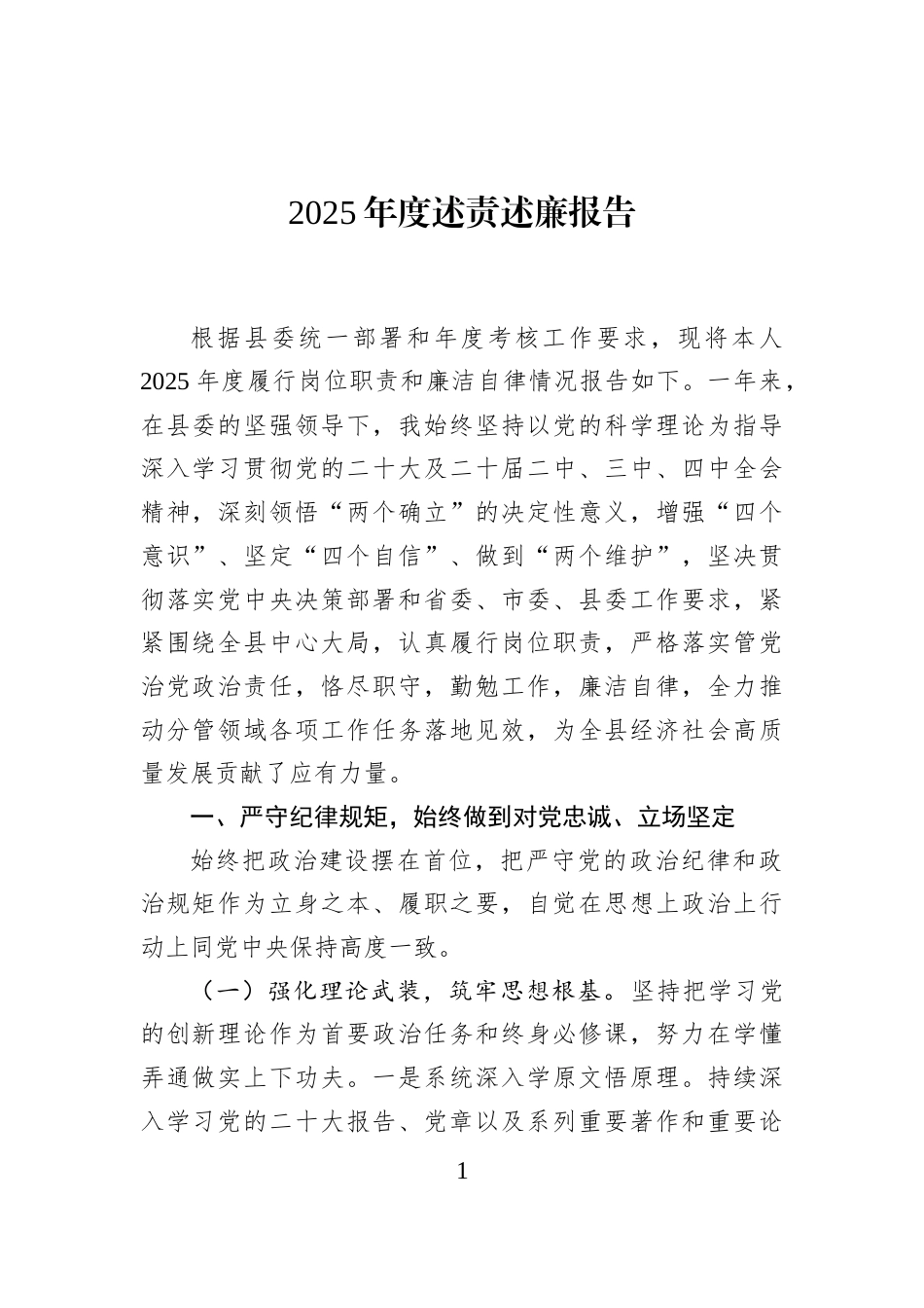 2025年度述责述廉报告_第1页