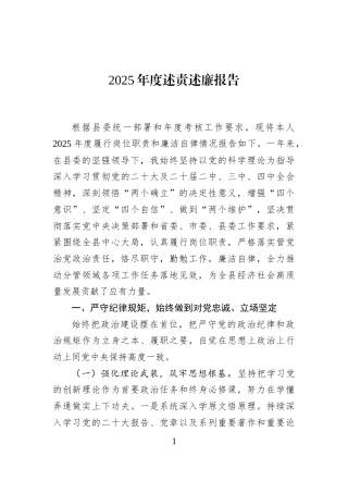 2025年度述责述廉报告