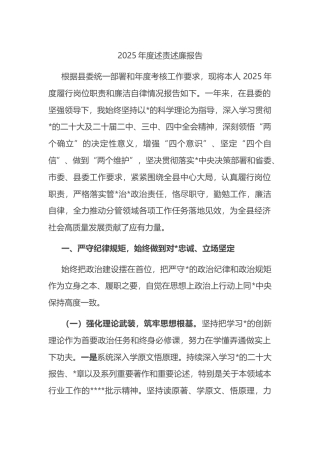 2025年度述责述廉报告