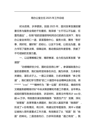 局办公室主任2025年工作总结