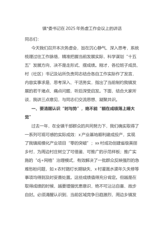 镇书记在2025年务虚工作会议上的讲话