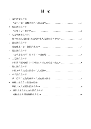 重庆市文明办主任会议发言材料汇编（10篇）