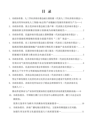 济南市政协十五届五次会议大会发言材料汇编（分组、审议）（14篇）