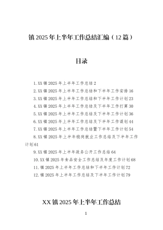 镇2025年上半年工作总结汇编(12篇)