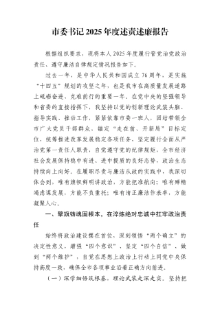 2025年度述责述廉报告汇编（47篇）