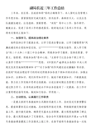 副局长近三年工作总结