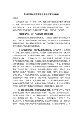 年轻干部关于案例警示思想交流发言材料