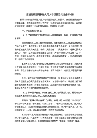 县税务局副局长选人用人专项整治党性分析材料