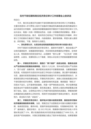 在村干部任期和离任经济责任审计工作部署会上的讲话