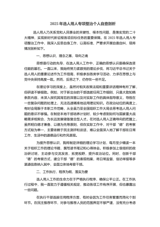 2025年选人用人专项整治个人自查剖析