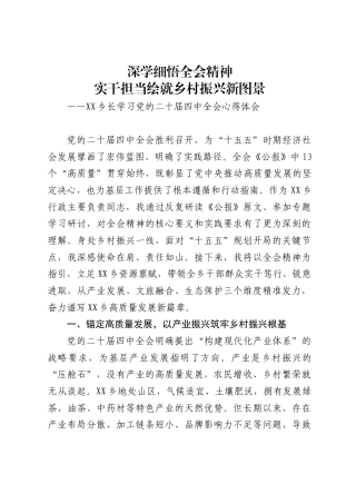 乡长学习党的二十届四中全会心得体会（4853字）