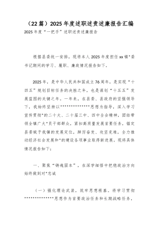 2025年度述职述责述廉报告汇编（22篇）