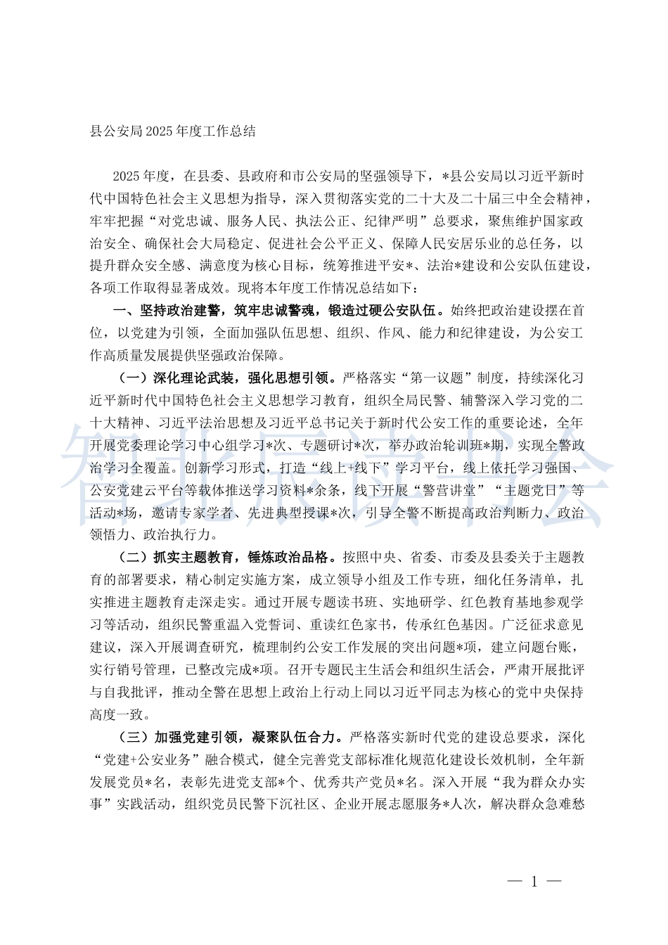 3.公安局2025年度工作总结_第1页