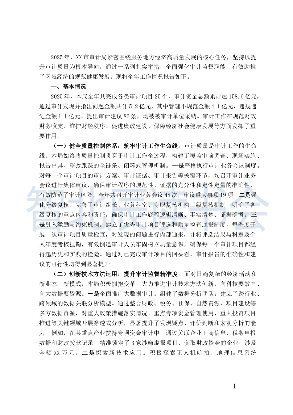 4.审计局2025年度工作总结报告_第1页