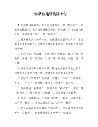 干部队伍建设类排比句（2025年11月25日）