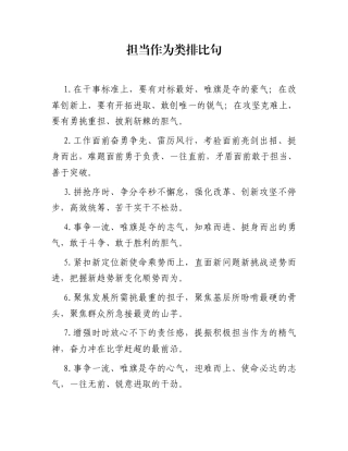 担当作为类排比句（2025年11月19日）