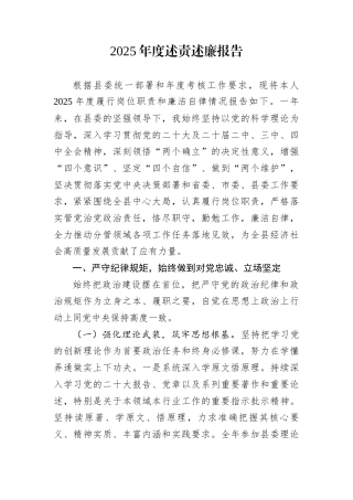 2025年度述责述廉报告