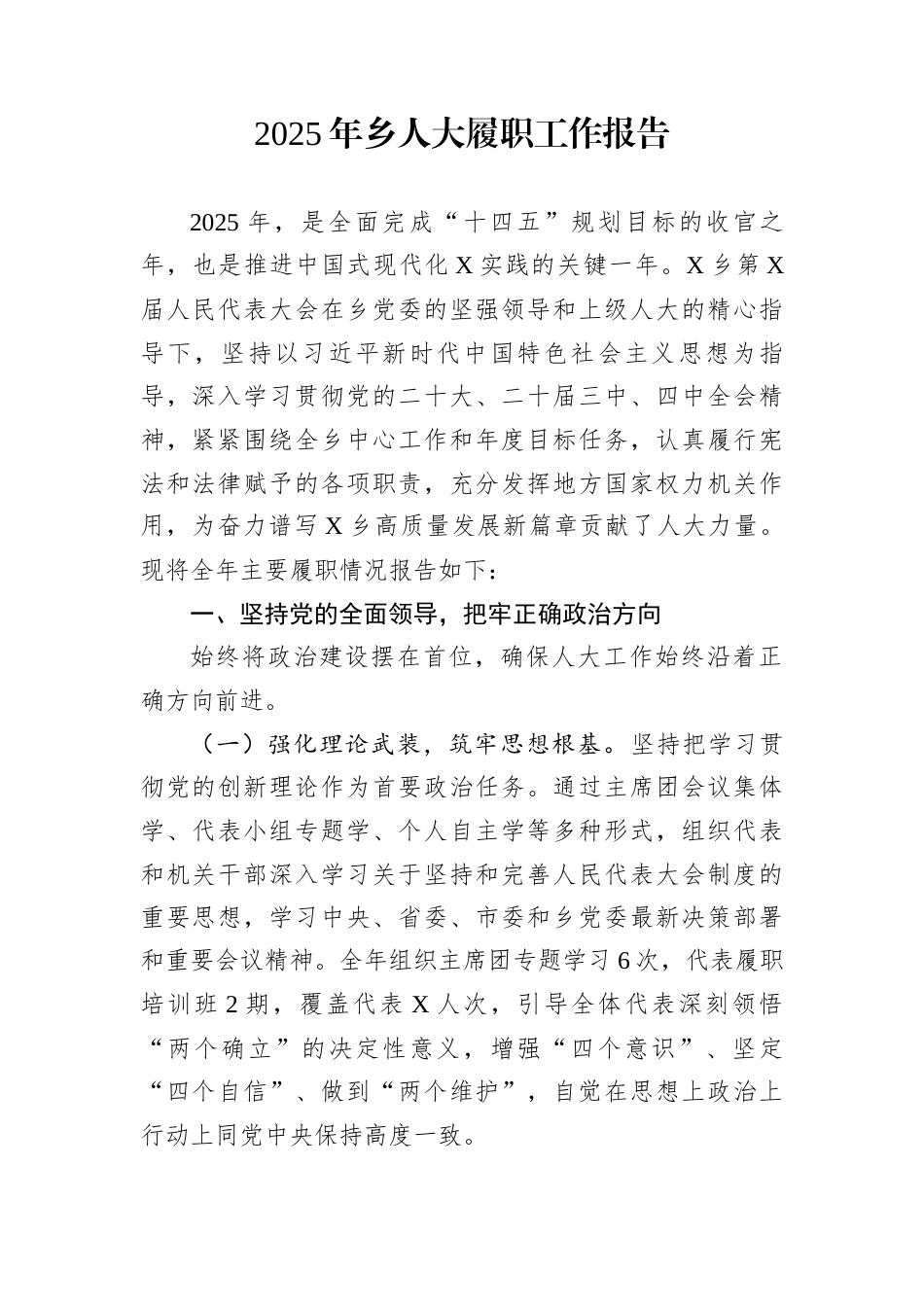 2025年乡人大履职工作报告_第1页