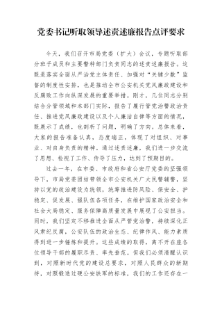 党委书记听取领导述责述廉报告点评要求 (1)