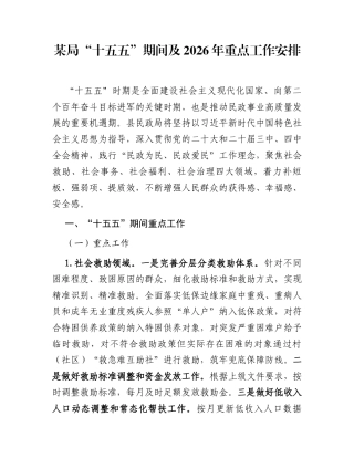 某局“十五五”期间及2026年重点工作安排