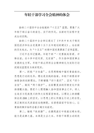 年轻干部学习全会精神的体会