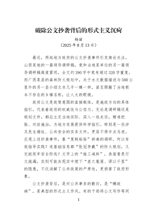 公文抄袭问题专项整治文章汇编