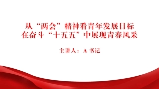 团课PPT：从“两会”精神看青年发展目标你，在奋斗“十五五”中展现青春风采
