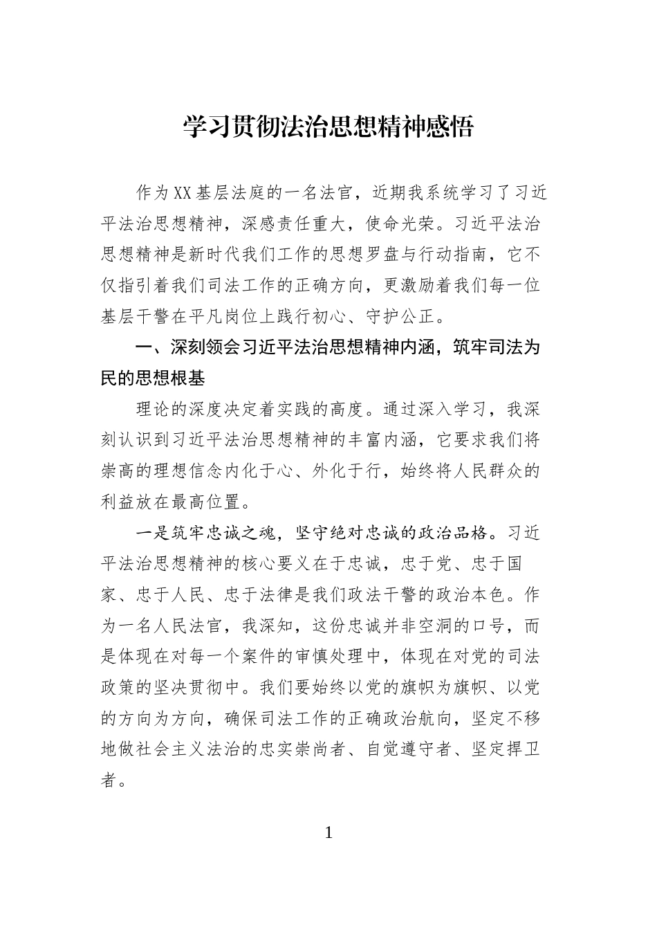 学习贯彻法治思想精神感悟_第1页
