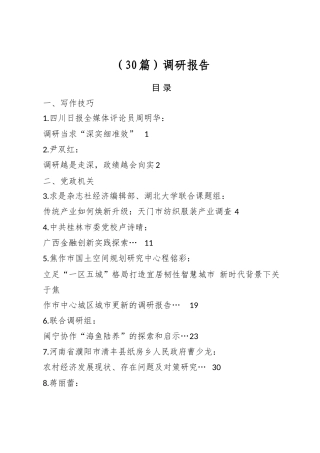 调研报告（30篇）