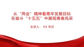 团课PPT：从“两会”精神看青年发展目标，在奋斗“十五五”中展现青春风采