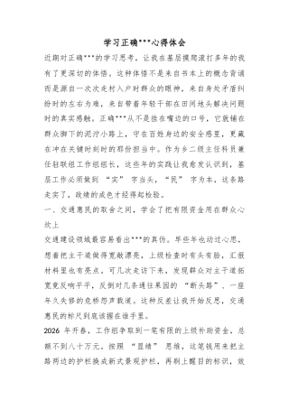 学习正确政绩观心得体会
