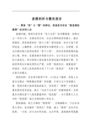 查摆剖析与整改报告