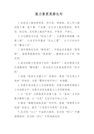 能力素质类排比句