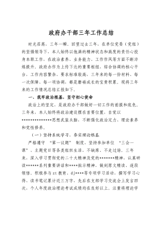 政府办干部三年工作总结