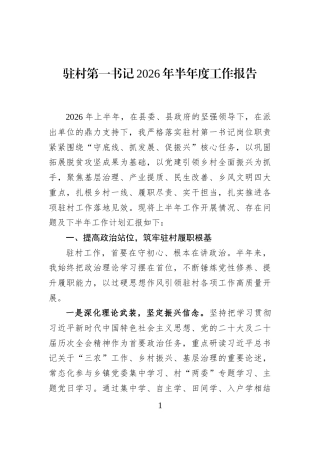 驻村第一书记2026年半年度工作报告 (1)