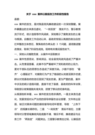 关于X案件以案促改工作阶段性报告