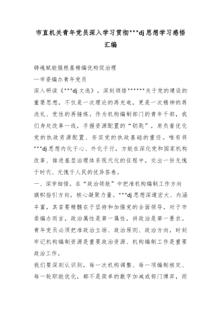 市直机关青年党员深入学习贯彻党党建思想学习感悟汇编