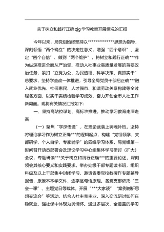 关于树立和践行正确政绩观学习教育开展情况的汇报
