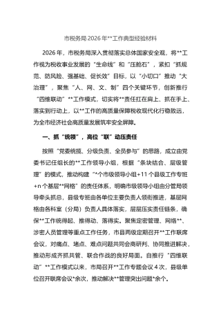 市税务局2026年保密工作典型经验材料