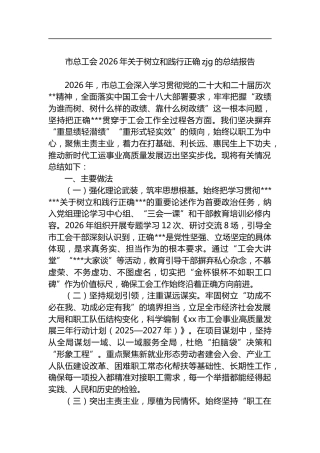 市总工会2026年关于树立和践行正确zjg的总结报告