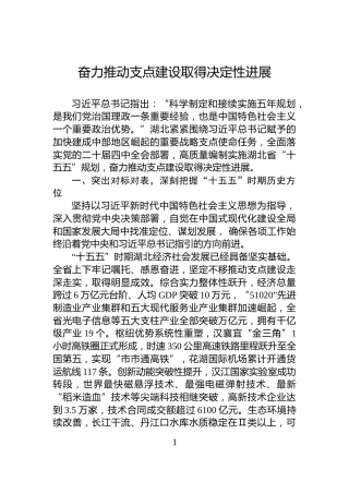 奋力推动支点建设取得决定性进展