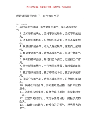 领导讲话爱用的句子，有气势有水平.docx