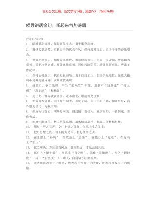 领导讲话金句，听起来气势磅礴.docx