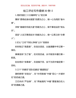 组工评论写作提纲30例-2.docx