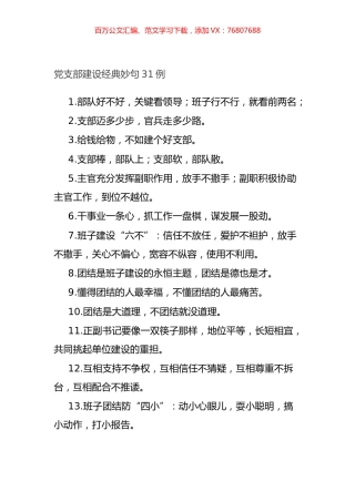 党支部建设经典妙句31例.docx