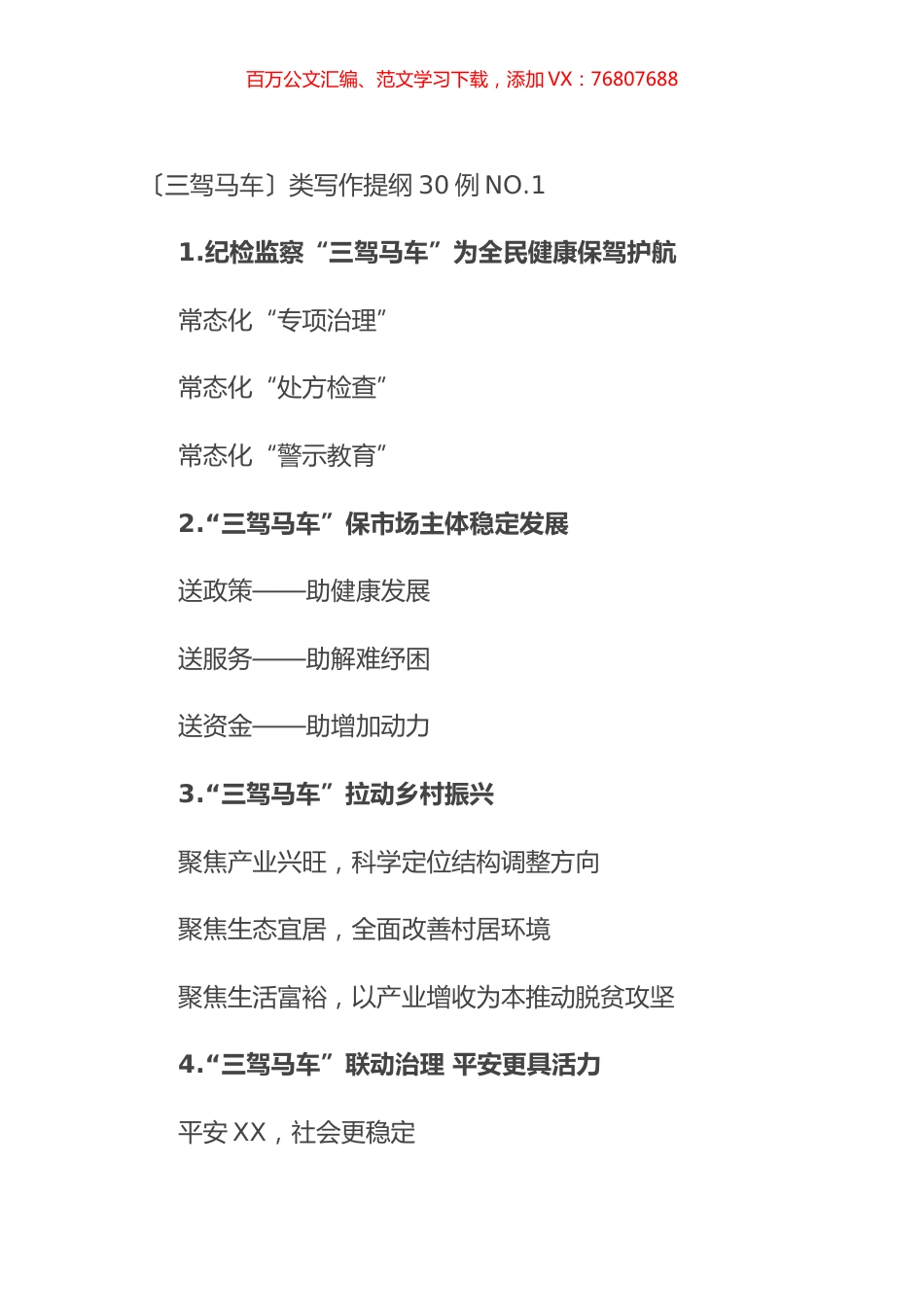 〔三驾马车〕类写作提纲30例NO.1.docx_第1页