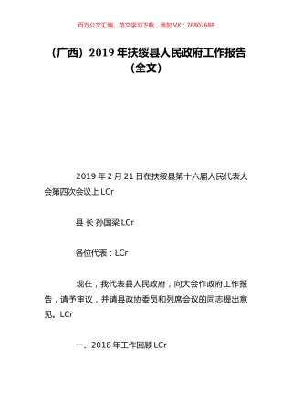 （广西）2019年扶绥县人民政府工作报告（全文）.doc